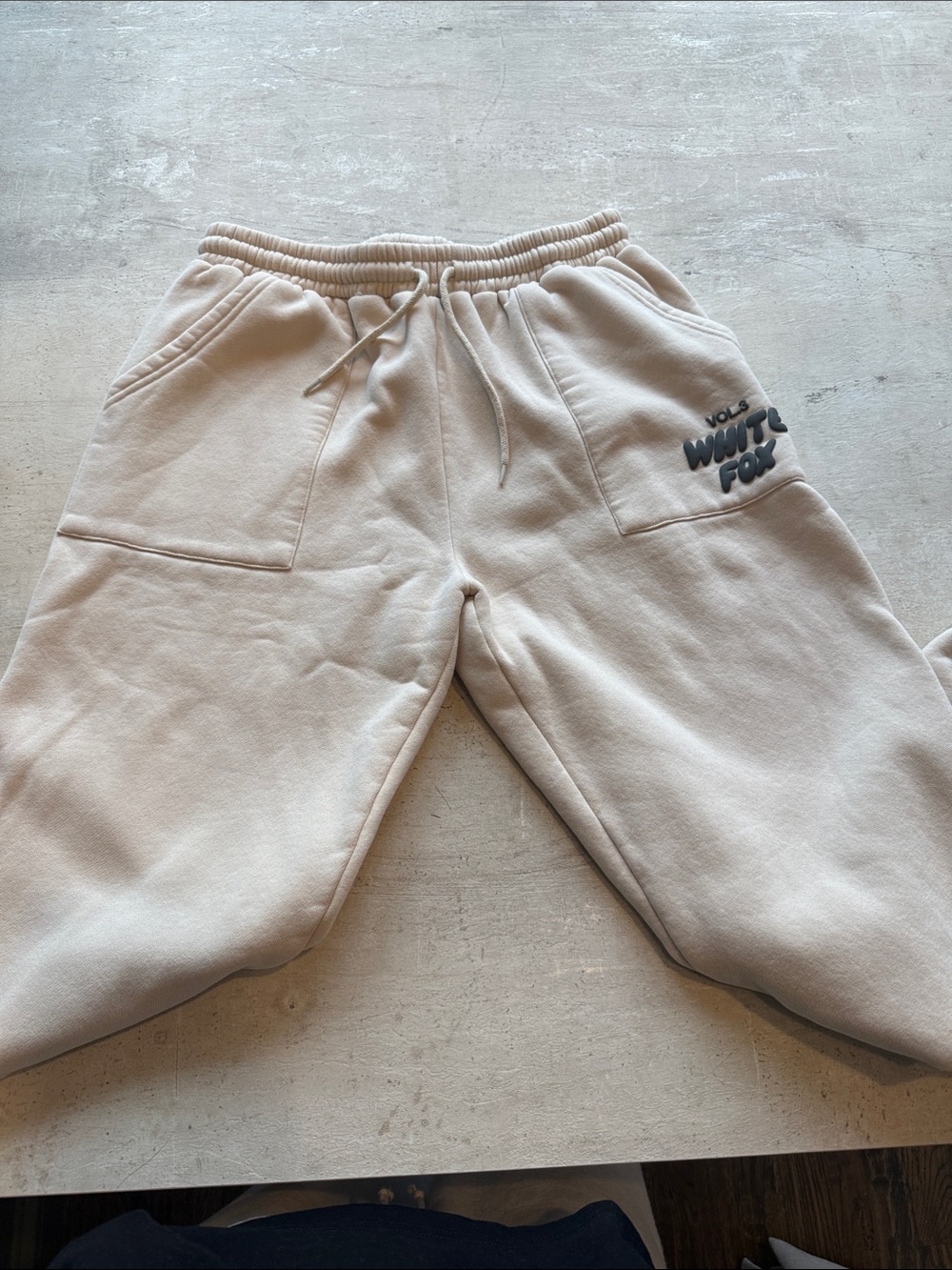 White Fox Boutique Cream Track Joggers